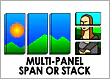 SPAN or STACK one image across SELECTED SIZE AND QTY OF PANELS