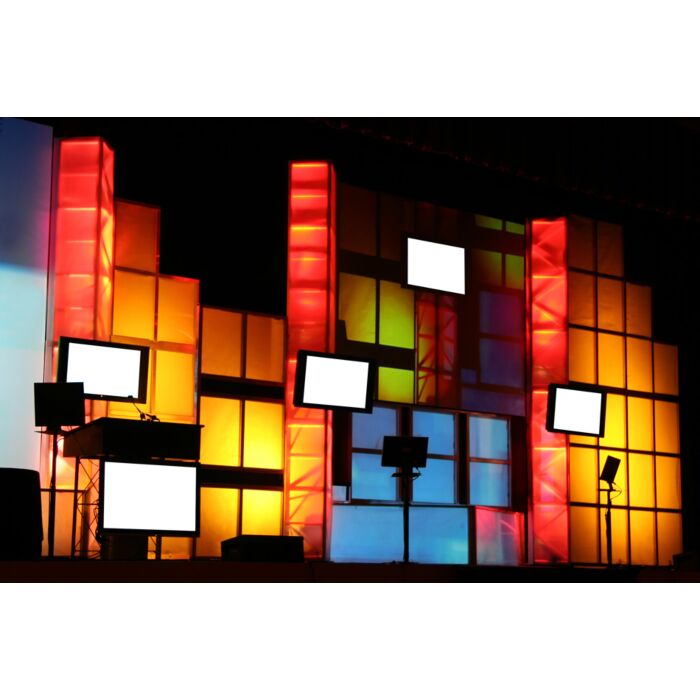 Colorful Stage Production With Blank Monitors - ID # 1863803