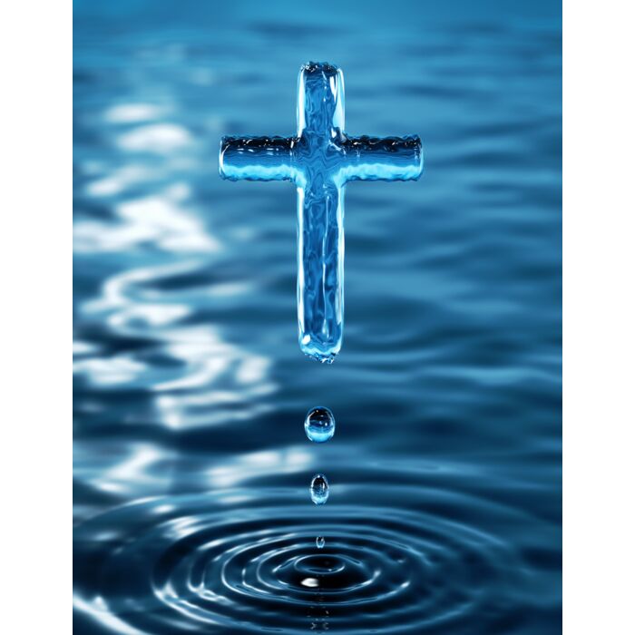 Holy Cross Of Water Ripple - Religious Metaphor - ID # 20600656