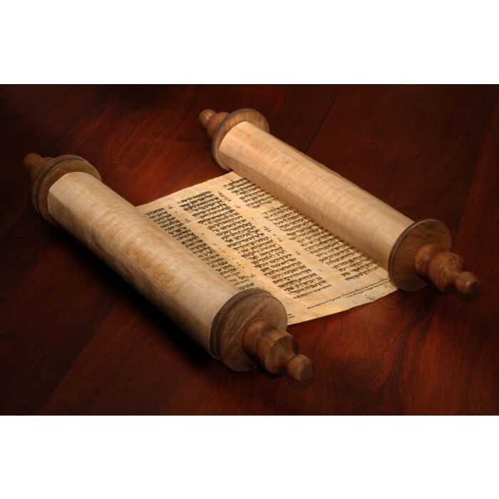 Ancient Scrolls Of Papyrus Paper With Hebrew Text - ID # 22920993