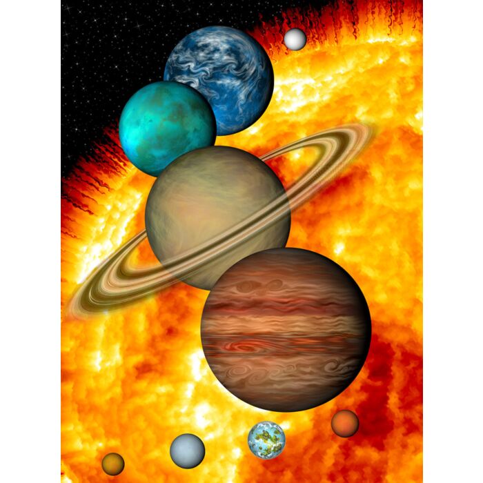 Solar System: Comparative Planetary And Sun Sizes - ID # 28033168