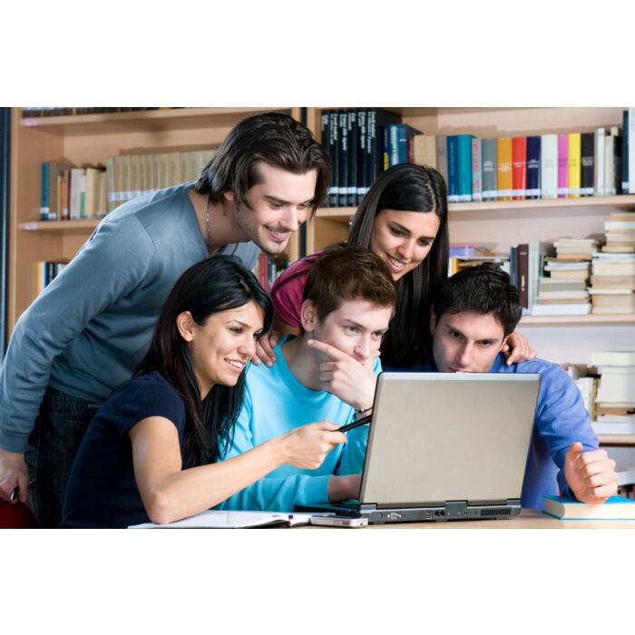 Young Students With Laptop Studying Together - ID # 30205754