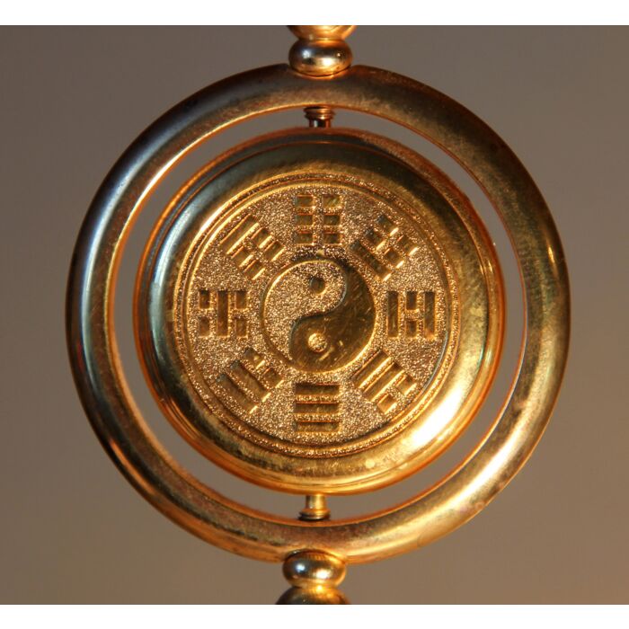 Gold Yin Yang Sign Surrounded By Trigrams - ID # 58925629