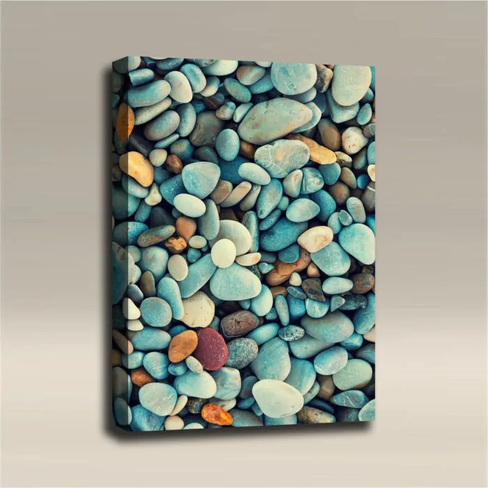 AcousticART Curated Nature Collection #N3P6 Riverstones and Pebbles - Size: 36" L x 24" W x 2" - Portrait