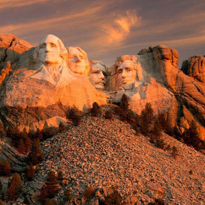 Sunset over Mount Rushmore Memorial - ID # 103489997