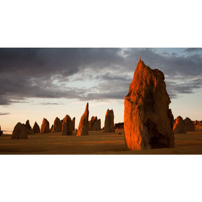 Limestone formations glowing red at last light - ID # 117545158 Limestone formations glowing red at last light - ID # 117545158