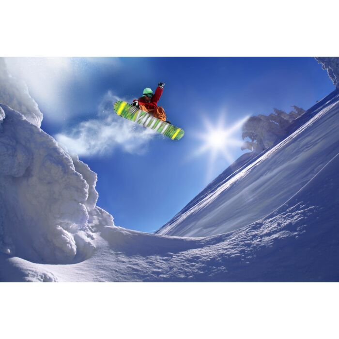 Snowboarder performing aerial jump - ID # 121424542 Snowboarder performing aerial jump - ID # 121424542
