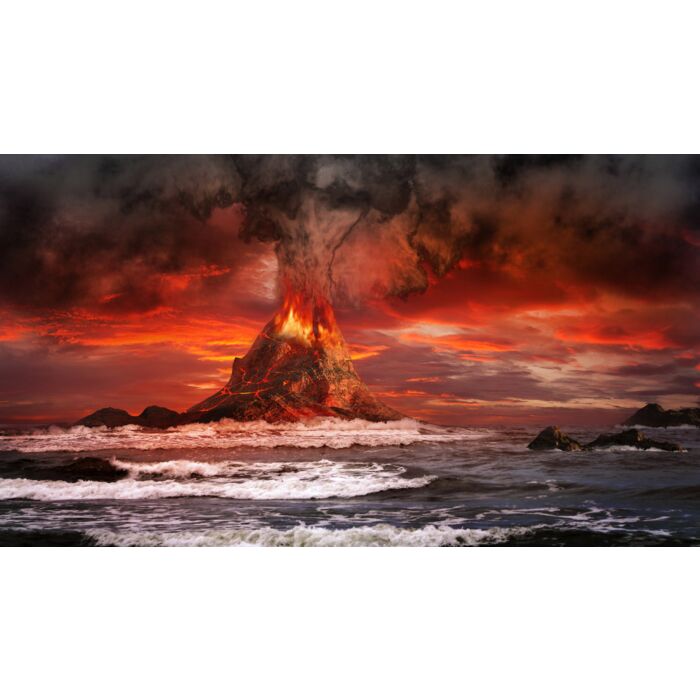 Volcano eruption on the sea - ID # 207309331 Volcano eruption on the sea - ID # 207309331