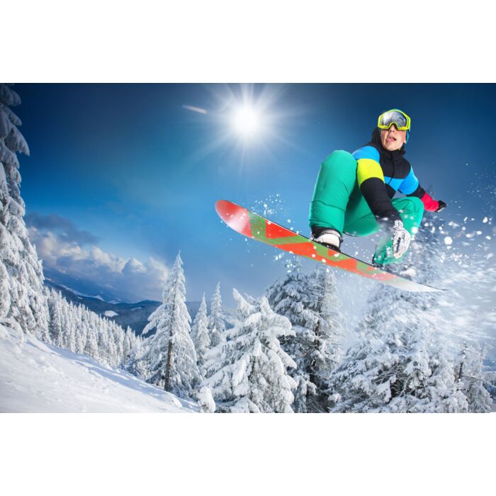 flying snowboarder on mountains - ID # 217203433 flying snowboarder on mountains - ID # 217203433