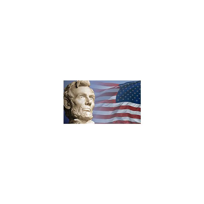 Abraham Lincoln With The Current Us Flag - ID # 7800150