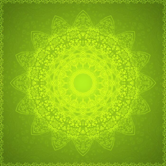 Green Vintage Ethnic Ornament Mandala - ID # V-53358767-V