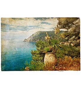 picturesue Italian coast - artwork in retro painting style - ID # 109883417