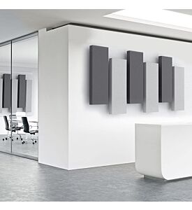 Acoustic Panels - 6 pc noise absorption sound panels, Style: 3' TALL STAGGERED IN DMD - Covers 18 Sq. Feet.