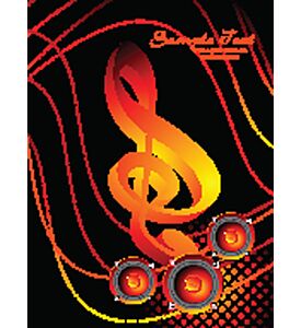 black background with musical notes vinyl - ID # 57714268