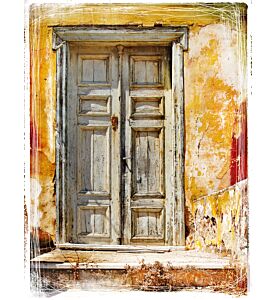 old traditional greek doors - artwork in painting style - ID # 81789307