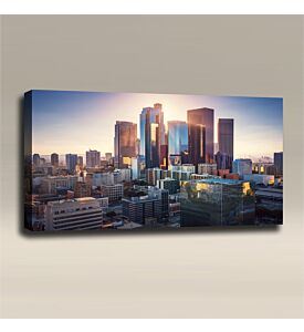 AcousticART Curated Cities Collection #C4L4 Downtown Los Angeles - Size: 48" W x 24" H x 2" - Landscape