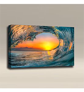 AcousticART Curated Nature Collection #N3L6 Sea water Ocean wave tube - Size: 36" W x 24" H x 2" - Landscape