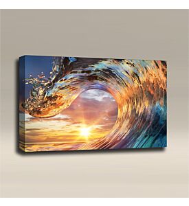 AcousticART Curated Nature Collection #N3L4 Sea water Ocean wave crest - Size: 36" W x 24" H x 2" - Landscape