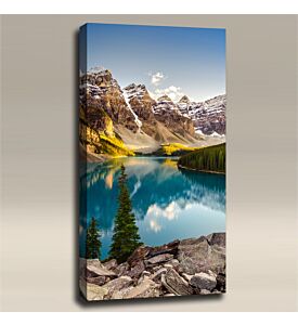 AcousticART Curated Nature Collection #N4P5 Moraine lake and Mountains - Size: 48" L x 24" W x 2" - Portrait