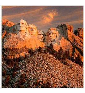 Sunset over Mount Rushmore Memorial - ID # 103489997