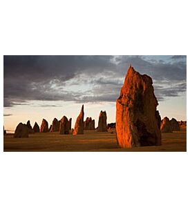 Limestone formations glowing red at last light - ID # 117545158