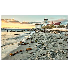 Sunset At West Point Lighthouse At Seattle Washington 2 - ID # 122429518