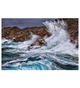 Huge Waves Crashing On The Rocks Of Syros Island Greece  - ID # 130142627