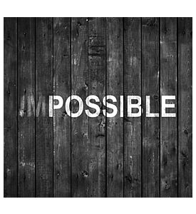 Impossible Text On Gray Wooden Wall - ID # 132045281