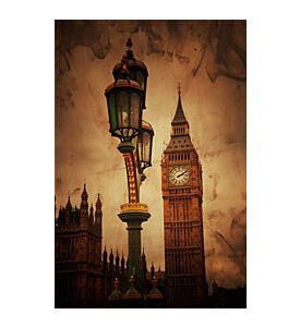 Aged Vintage Retro Picture of Big Ben in London 1 - ID # 173671550