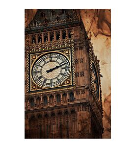 Aged Vintage Retro Picture of Big Ben in London 2 - ID # 173671562