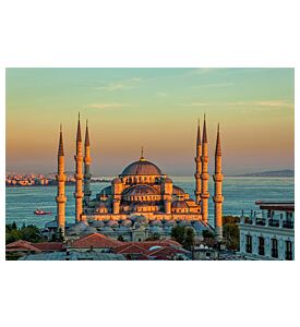Blue Mosque In Glorius Sunset Istanbul Sultanahmet Park - ID # 174067919