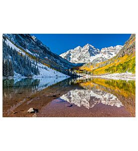 Panorama view of Maroon Bells national park in Falls Aspen C - ID # 179944424