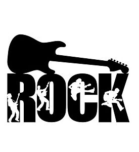 Rock Guitar Word With Guitar Silhouette - ID # 20026491