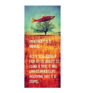 A Quote With A Fish In A Tree Toned With A Warm Instagram Like Filter  - ID # 207175120