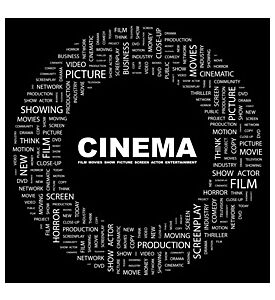 Cinema Circular Frame Tag Cloud Illustration - ID # 24301049