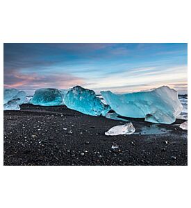 icebergs at crystal black beach in south Iceland - ID # 246146161