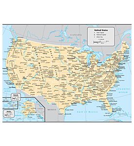 United States Country Map - ID # 247302997