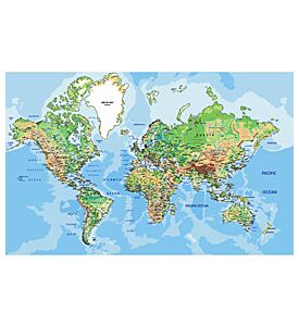 Highly Detailed World Map With Labeling Vector Illustration - ID # 248619718