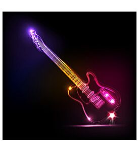 Vector Neon Guitar Grunge Music - ID # 35834245