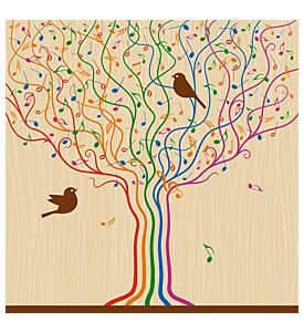 Musical Tree Mural Design - ID # 41319437