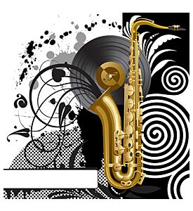 Black Background With A Saxophone - ID # 47889710