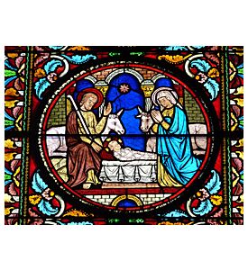 Stained Glass Window With A Nativity Scene - ID # 10830577