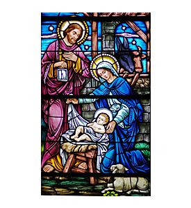 Stained Glass Widow Of Nativity - ID # 1746599