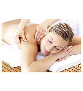 Relaxed Smiling Woman Receiving A Back Massage - ID # 24881759