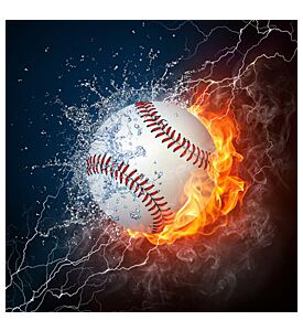 Baseball Ball On Fire And Water - 2D Graphics  - ID # 25479552