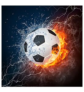 Soccer Ball On Fire And Water - 2D Graphics - ID # 25479762