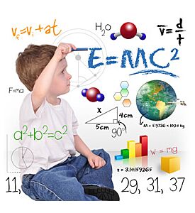 Young Math Science Boy Genius Writing - ID # 25774390