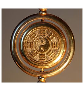 Gold Yin Yang Sign Surrounded By Trigrams - ID # 58925629