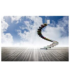 Book Steps Leading To Door On Sky - ID # 59241345