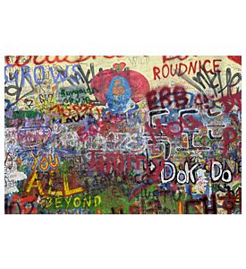 Famous Graffitti Jonh Lenon In Prague - ID # 979293